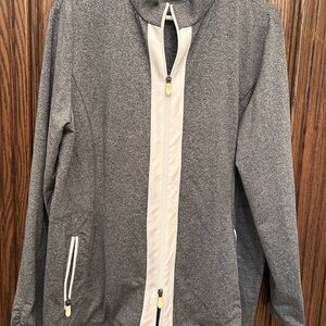 Chico's Zenergy Charcoal and Ivory Jacket